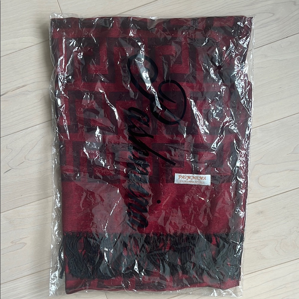 Red Pashmina/silk Scarf